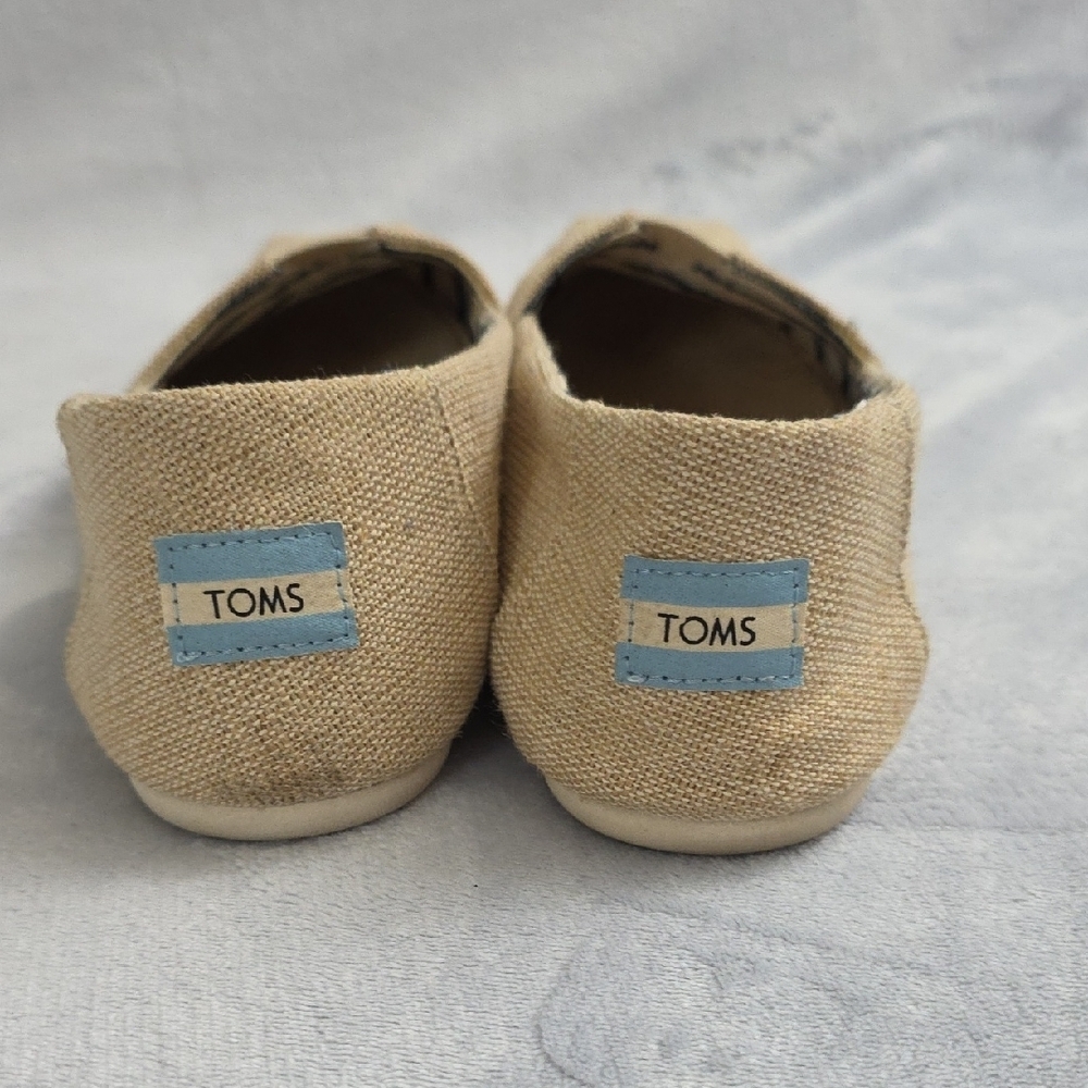 TOMS Classic Canvas Slip On Shoes Womens Beige Alpargata Flats Size W10 - Picture 5 of 6